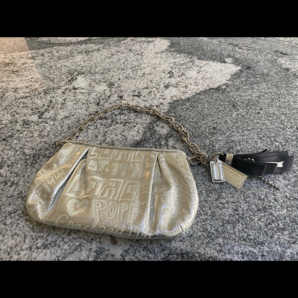 Authentic Coach Poppy Metallic Mini Purse